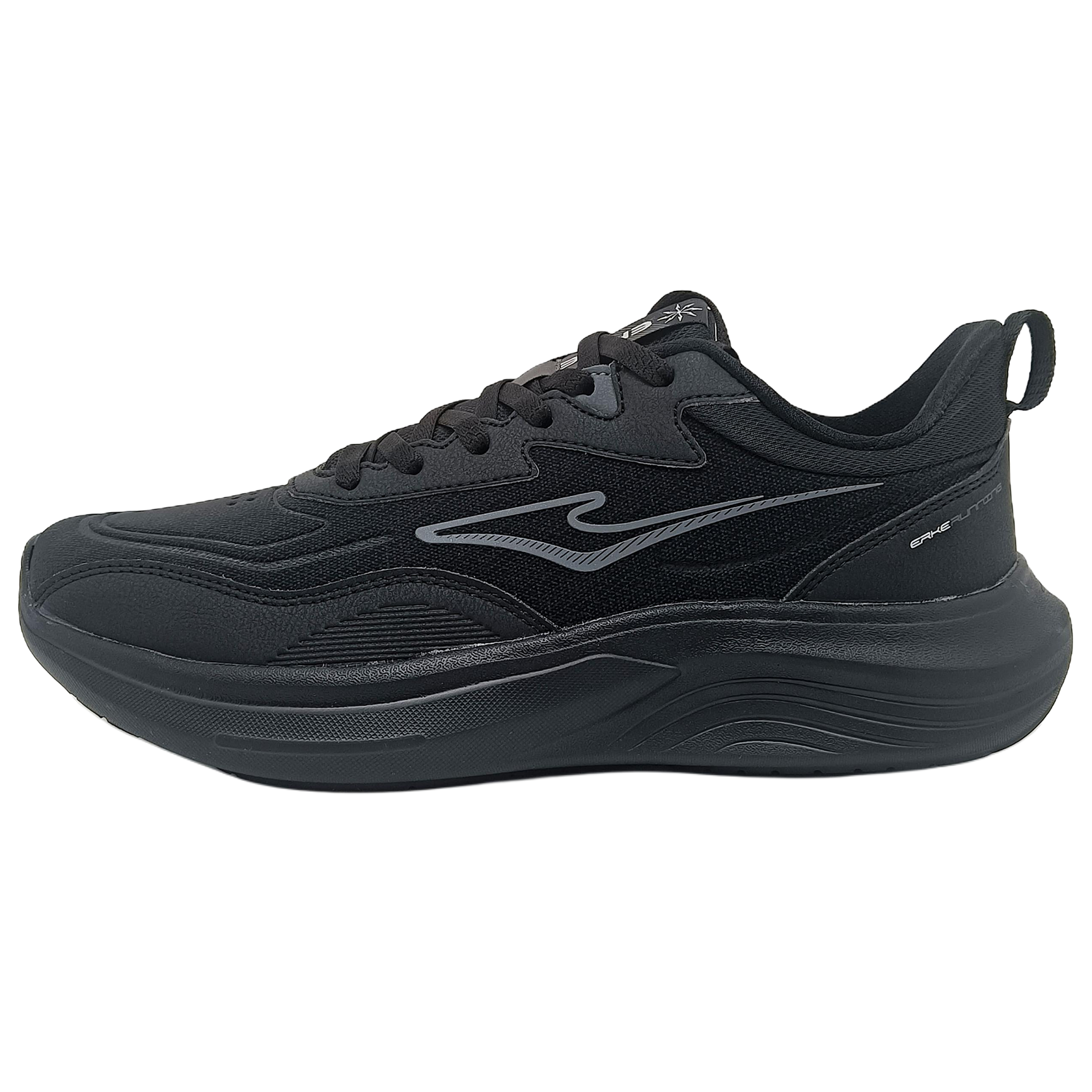 Erke Slip Resistant Abrasion Resistant Low top Casual Running Shoes Men’s Black Gray