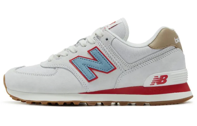 New Balance NB 574 Cushioning Abrasion Resistant Breathable Low top Running Shoes Unisex Gray Red Blue
