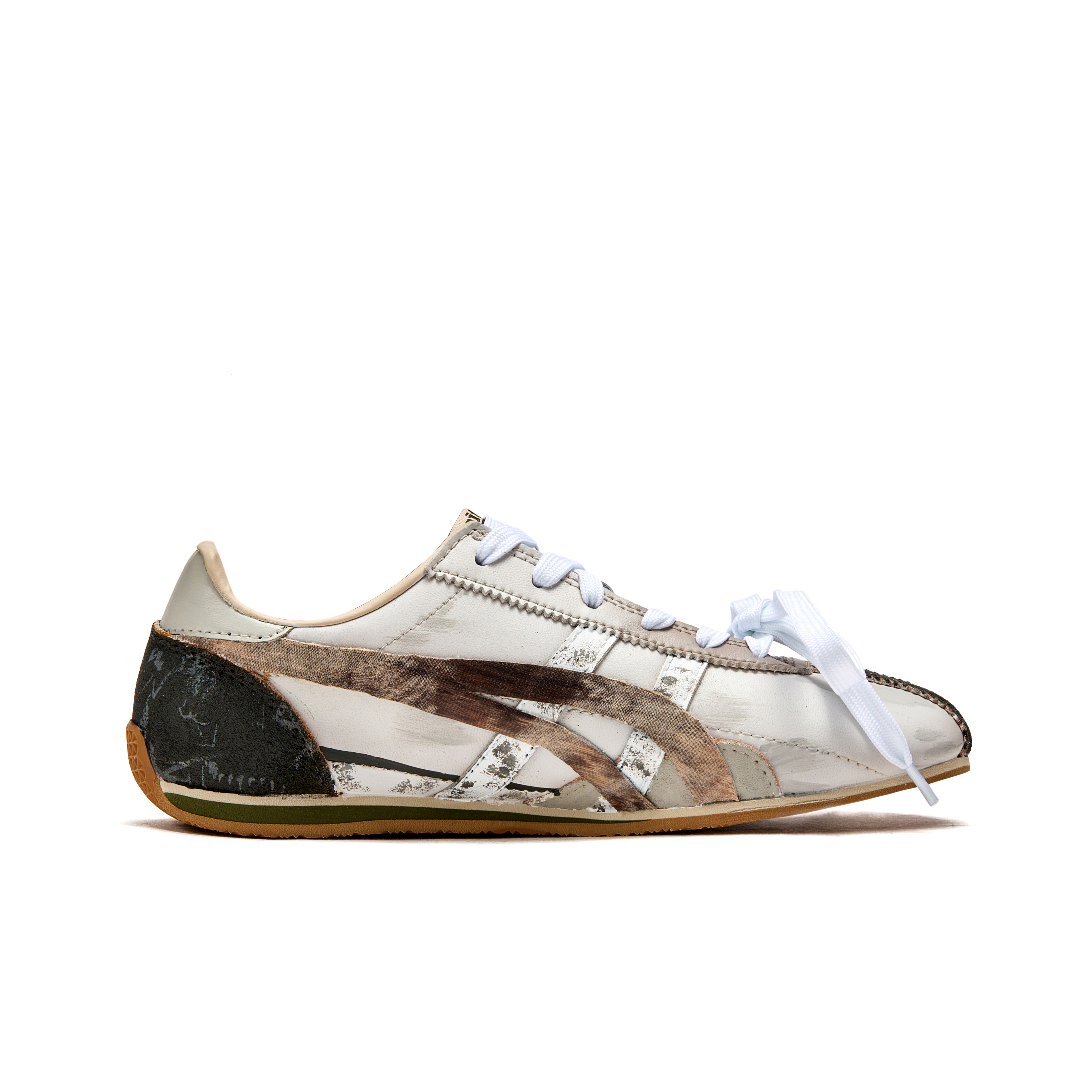 Onitsuka Tiger Runspark Slip Resistant Abrasion Resistant Low top Running Shoes Unisex Beige Brown