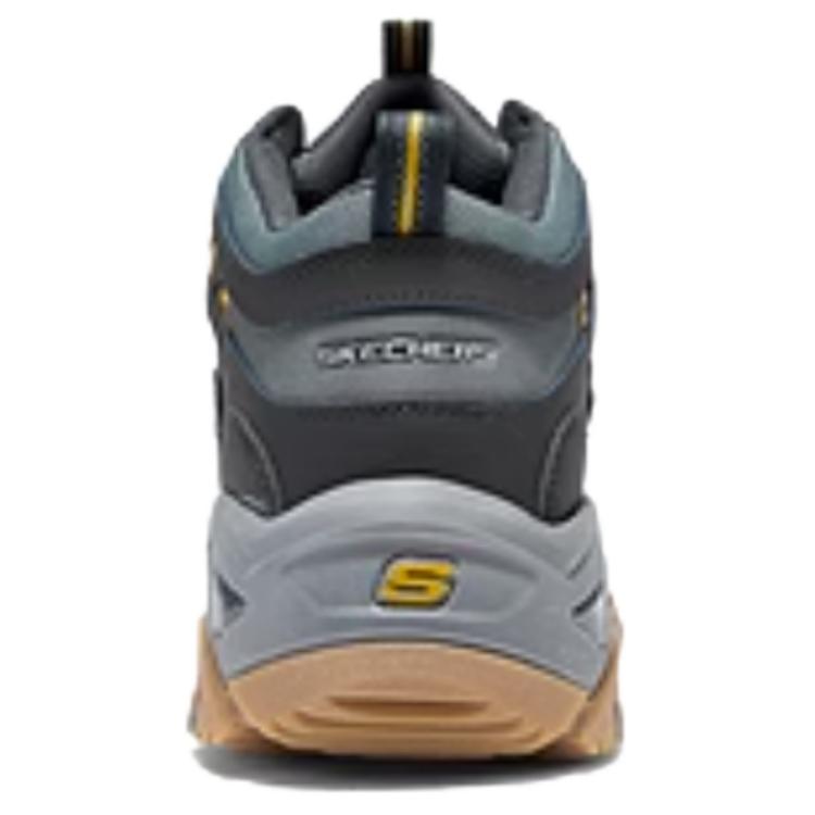 Skechers Abrasion Resistant Breathable Height Increasing Mid top Casual Shoes Men’s Black Gray Yellow