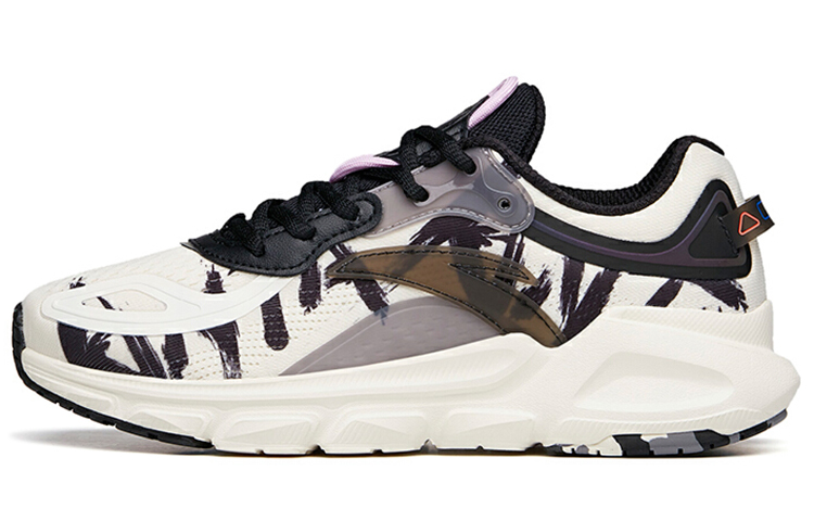 ANTA Running Shoes Women’s Low Top Ivory White/Black/Sandstorm Gray