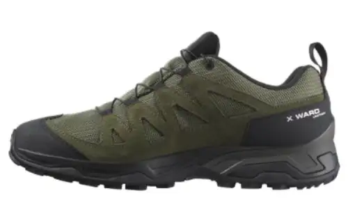 SALOMON X Ward LEATHER GORE TEX Low top Outdoor Shoes Men's Green