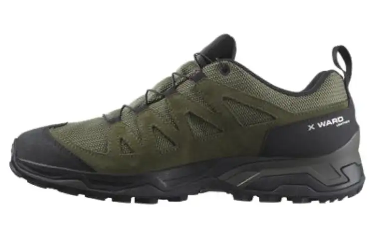 SALOMON X Ward LEATHER GORE TEX Low top Outdoor Shoes Men's Green