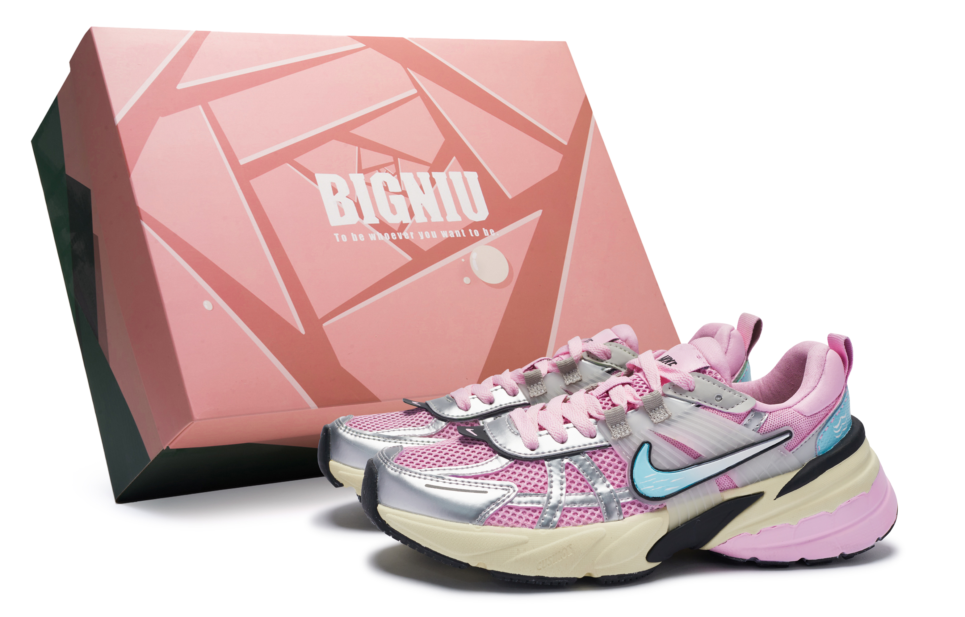 Nike V2K Run Slip Resistant Abrasion Resistant Slip Resistant Abrasion Resistant Low top Casual Running Shoes Women’s