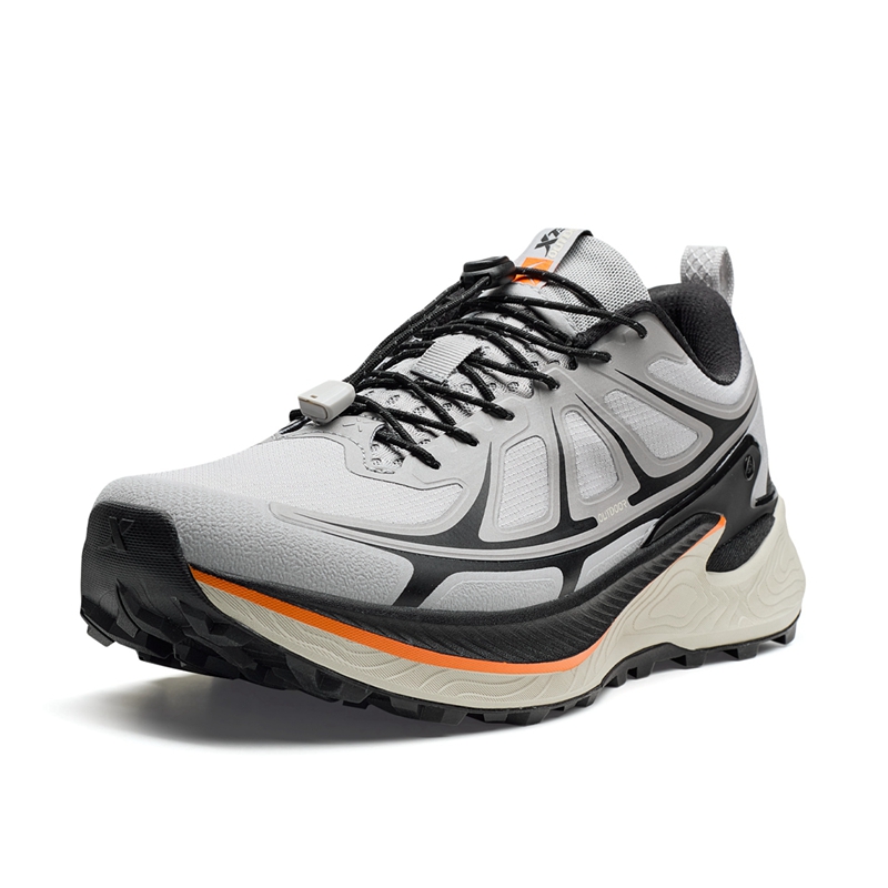 XTEP Chiyama PRO Cushioning Slip Resistant Abrasion Resistant Low top Trail Running Shoes Men’s Ash Gray/Black