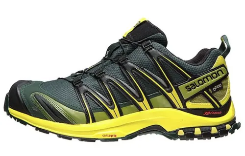 SALOMON XA PRO 3D Gt Cushioning Slip Resistant Abrasion Resistant Low top Outdoor Shoes Gray Yellow