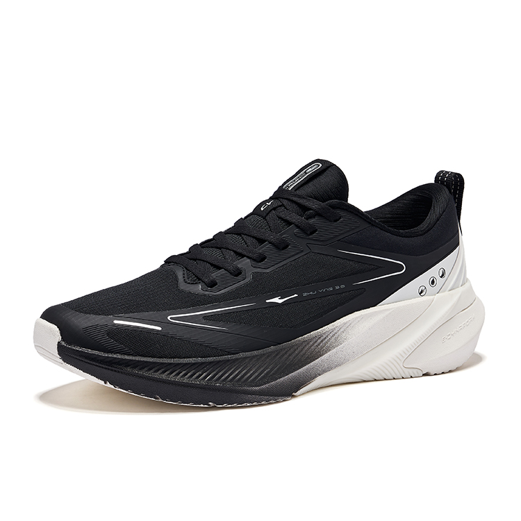 Erke Cushioning Rebound Low top City Commuting Running Shoes Men’s Jet Black Microcrystal White