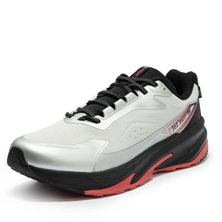 361° Cushioning Slip Resistant Abrasion Resistant Waterproof And Breathable Low top Running Shoes Men’s Silver White