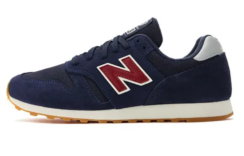New Balance NB 373 Comfortable suede fabric low-top casual running shoes for men and women, navy blue