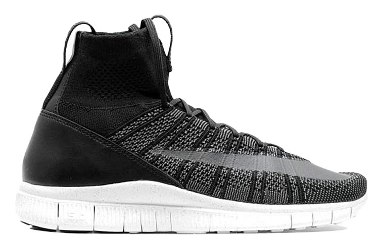 Мужские кроссовки Nike Free Flyknit (черно-серые) — Чёрный / серый — фото 2