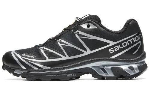 SALOMON XT-6 GTX Slip-Resistant Cushioning Outdoor Shoes Low-Top Running Shoes Unisex Black Silver Gray