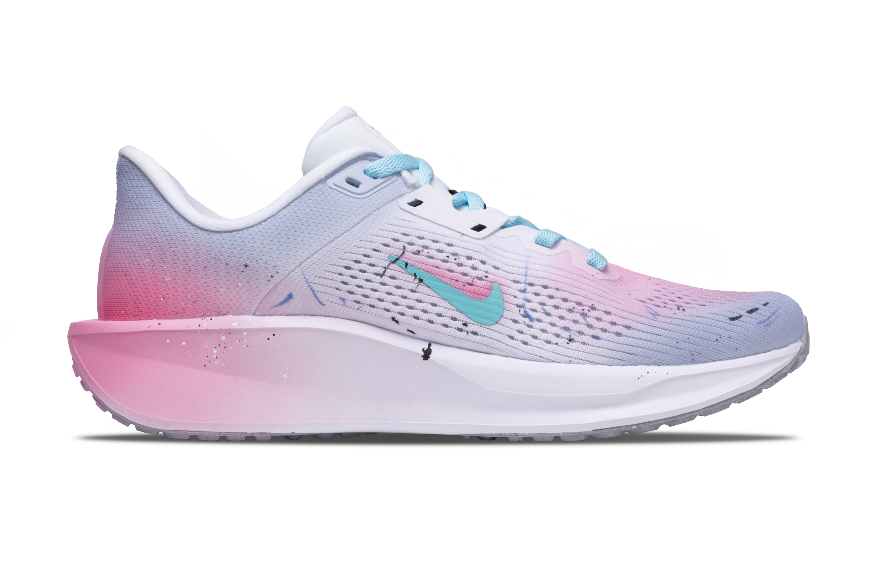 Nike Quest 6 Mesh Cushioning Slip Resistant Breathable Lightweight Low top Casual Sprint Running Shoes Unisex Blue Pink