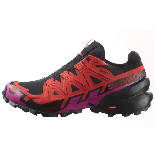 SALOMON CROSS Gore Te Abrasion Resistant Low top Outdoor Shoes Women's Black Red Purple