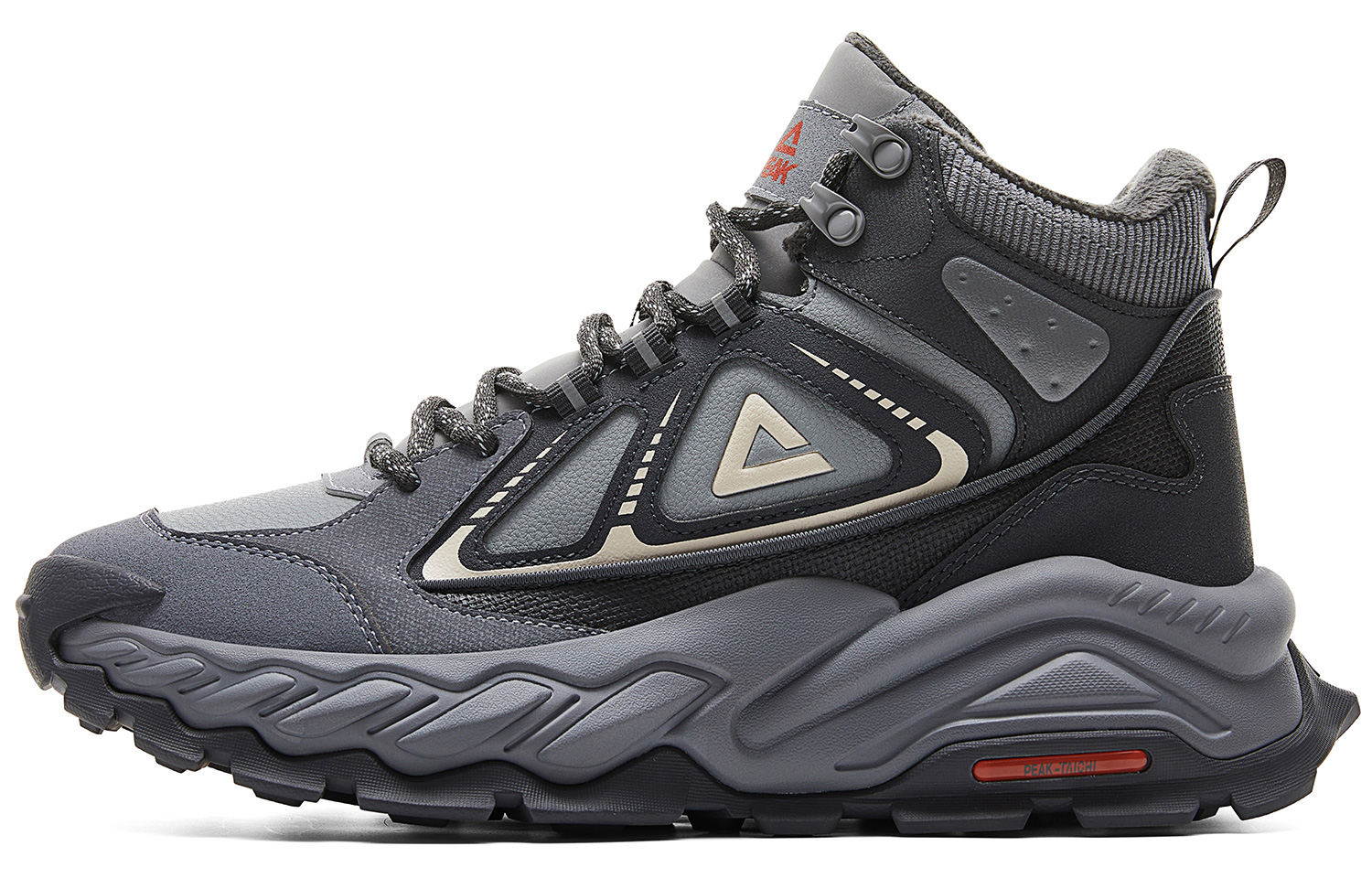 PEAK Slip Resistant Cushioning Rebound Slip Resistant Cushioning Rebound Mid top Outdoor Shoes Men’s Gray