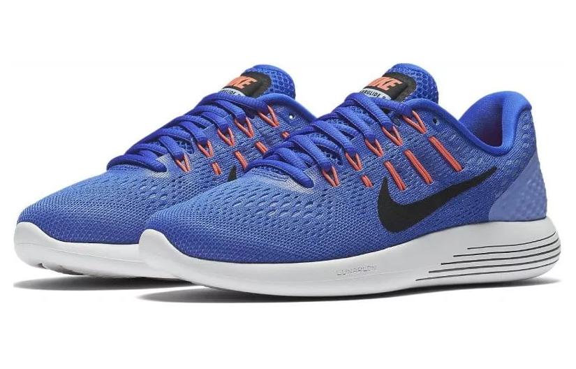 Женские кроссовки Nike Lunarglide 8 (синий) — Синий / чёрный / красный / белый — фото 3