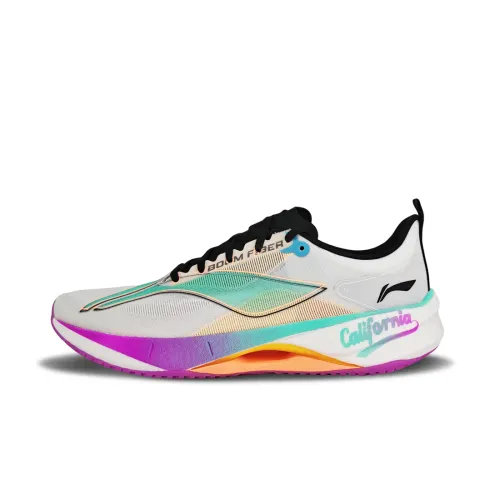Li Ning Super Light 21 Cushioning Slip Resistant Abrasion Resistant Low top Training Running Shoes Men's White Orange