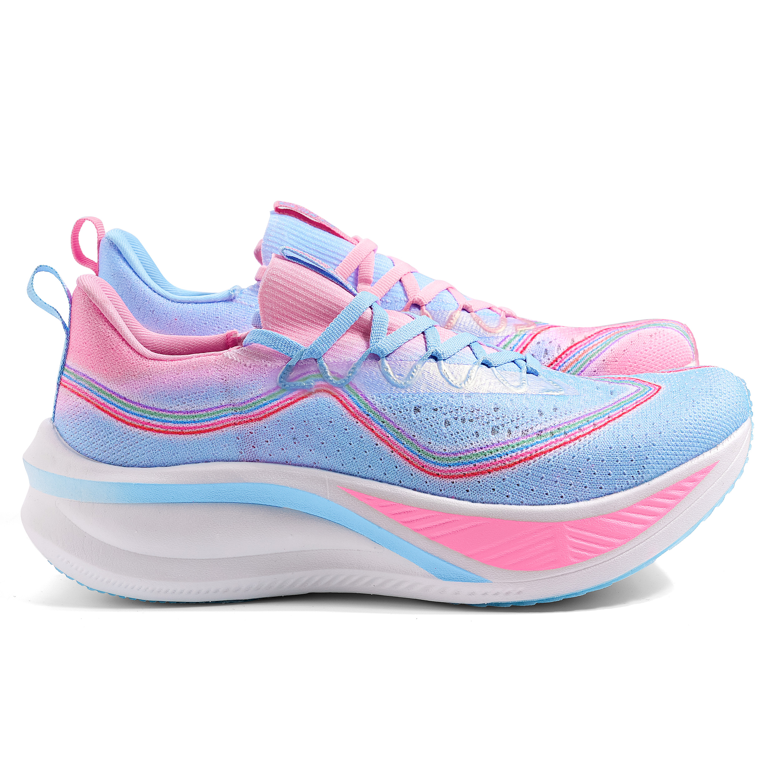 IRUNSVAN Running Shoes Unisex Mismatched Color Pink Party