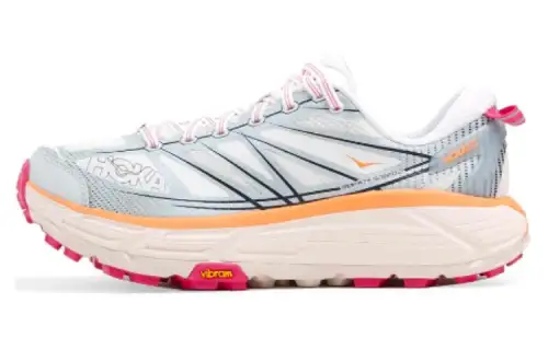HOKA ONE ONE Mafate Speed 2 round head comfort mesh low top running shoes for men and women white and blue