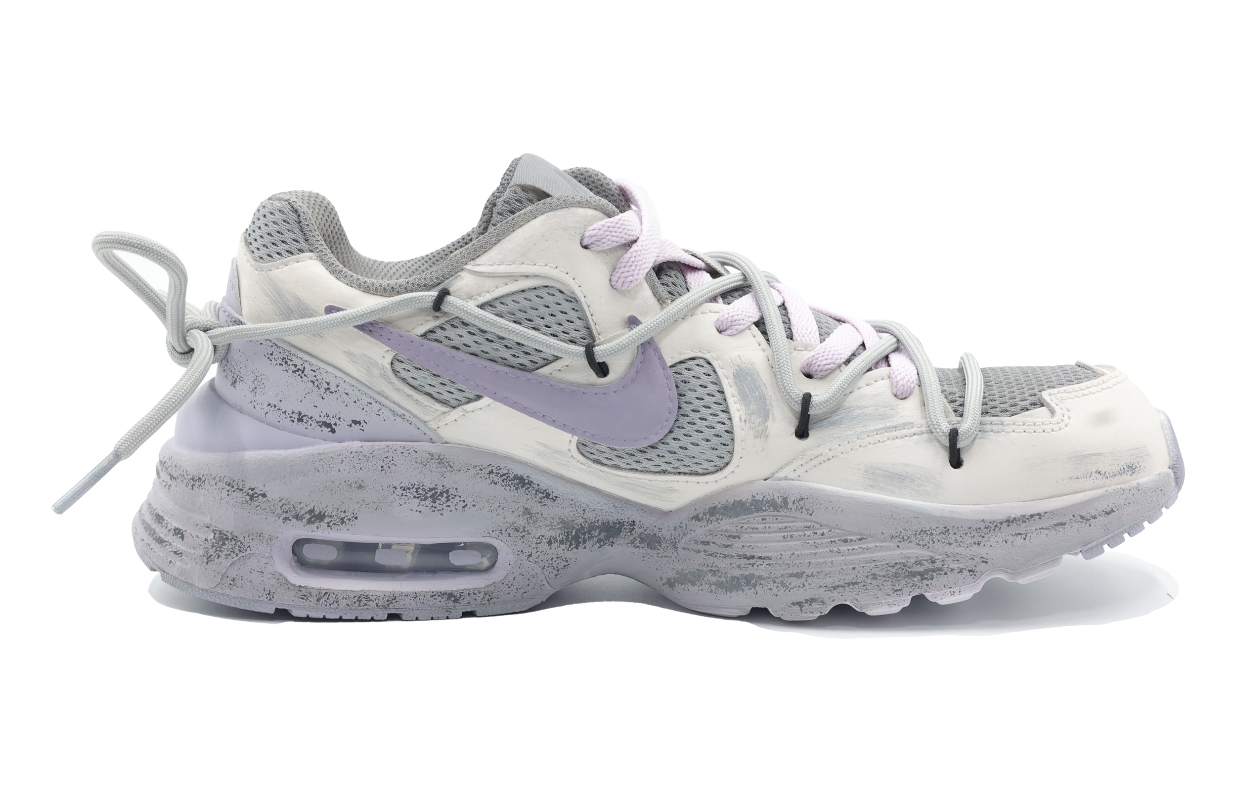Nike Air Max Fusion Cushioning Moisture Wicking Low top Running Shoes Women’s Beige Gray Purple