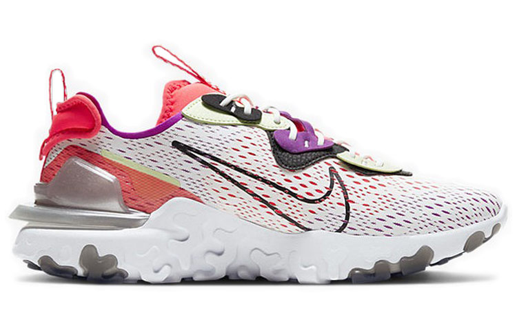 Мужские кроссовки Nike React Vision (бело-красно-фиолетовые) — Белыйкрасныйфиолетовый — фото 2