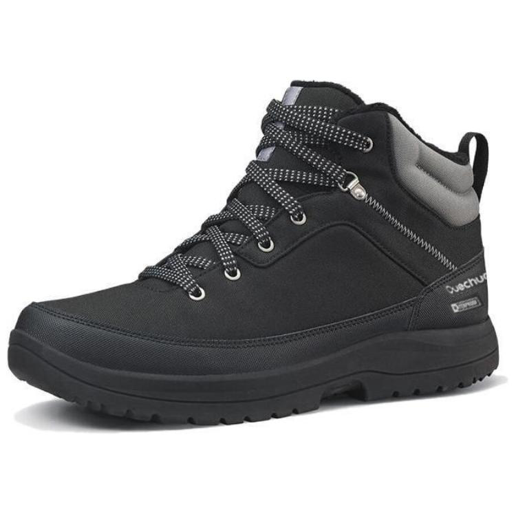 DECATHLON SH100 Non Slip And Waterproof Thermal Classic And Versatile, Fleece Lined And Padded Snow Boots Unisex Black