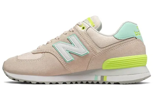 New Balance NB 574 Fresh Textile, Synthetic Leather Low top Marathon Running Shoes Women's Light Brown