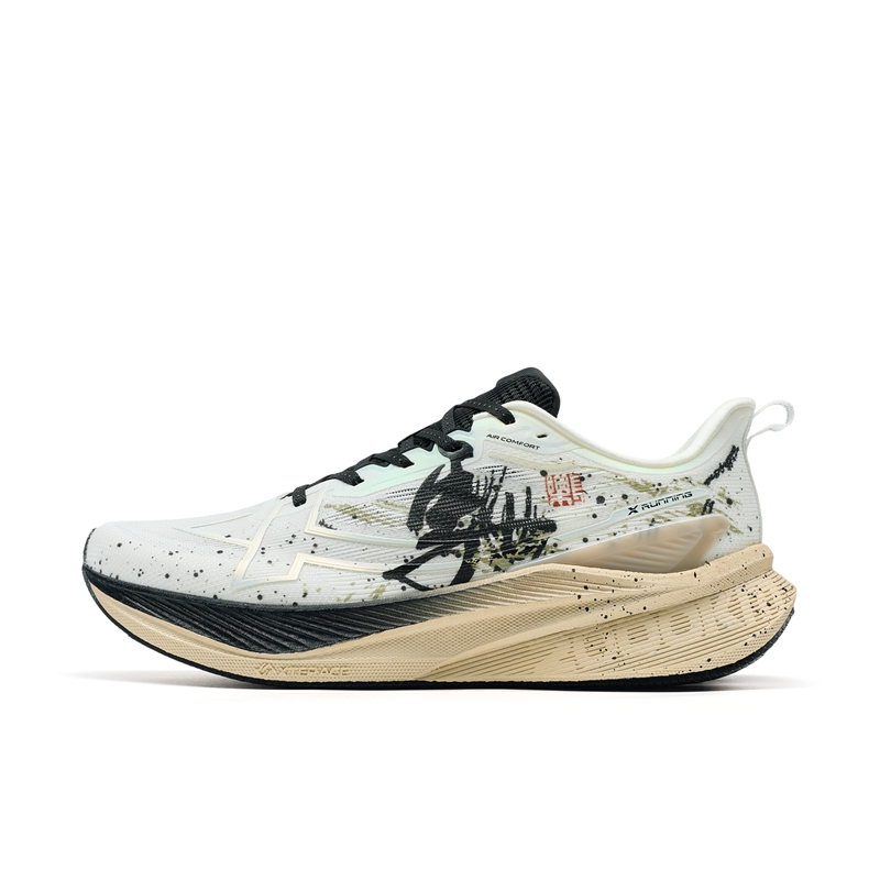 XTEP 2000km 3.0 Low top Training Physical Fitness Test & Exam City Commuting Running Shoes Men’s Sail White Black Clay