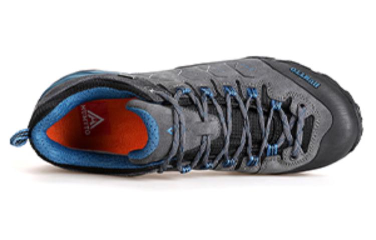 HUMTTO Comfortable Round Toe Slip Resistant Abrasion Resistant Low top Outdoor Shoes Men’s Gray
