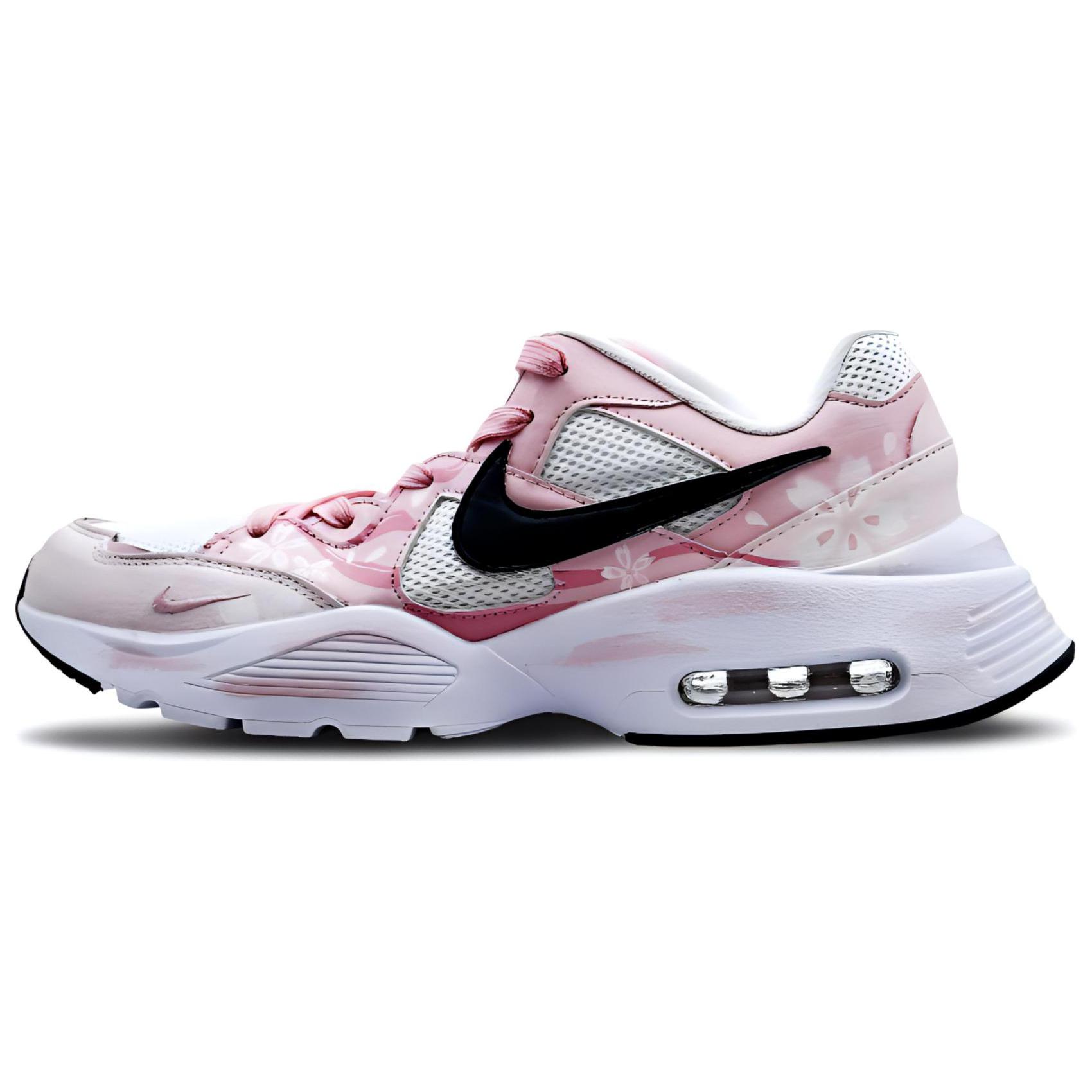 Nike Air Max Fusion Abrasion Resistant Breathable Low top Running Shoes Women's Pink Black