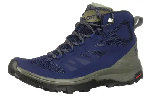 SALOMON Outline Mid Cushioning Slip Resistant High top Outdoor Shoes Men's Blue Gray