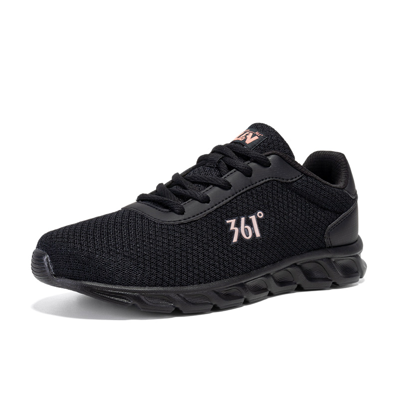361° Comfortable And Trendy Cushioning Abrasion Resistant Low top Casual Running Shoes Women’s Black Rose Gold
