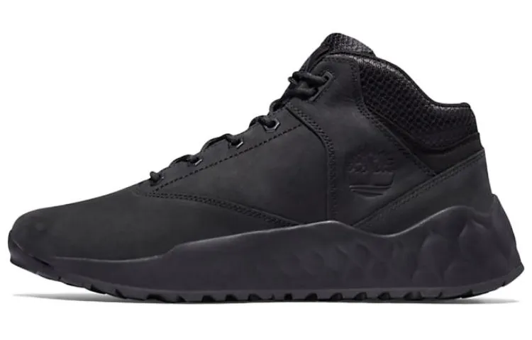 Timberland Solar Wave Leather Casual Abrasion Resistant Abrasion Resistant Outdoor Boots Men's Black