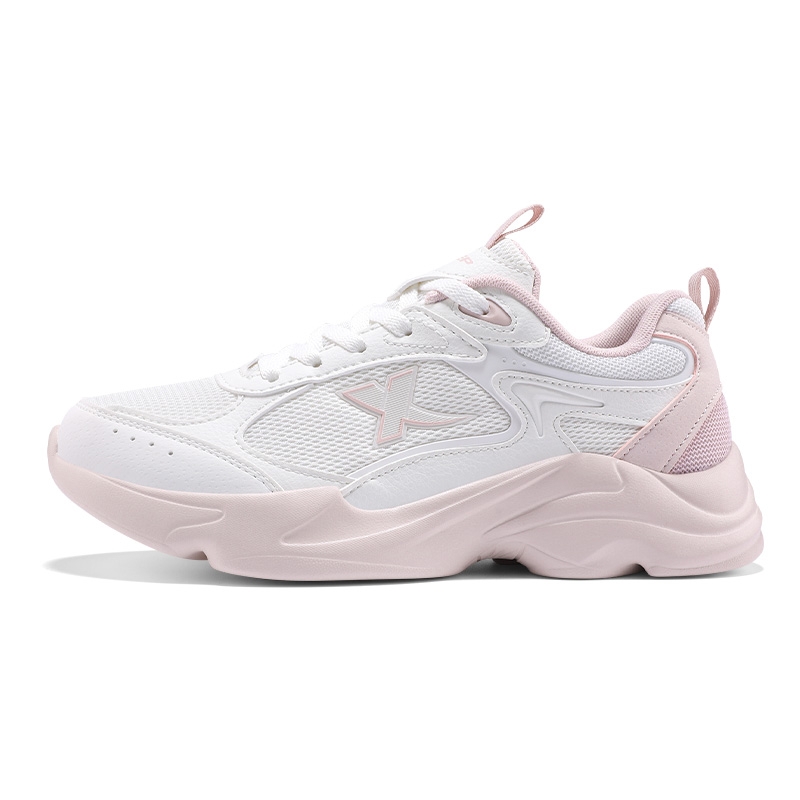 XTEP Hydrogen Wind Technology Breathable And Lightweight Low top Casual Running Shoes Women’s White Pink