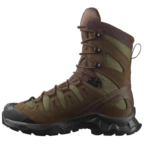 SALOMON QUEST TRACKER Gore Te Abrasion Resistant Short Mid Calf Outdoor Boots Low Heel Men's Brown Green