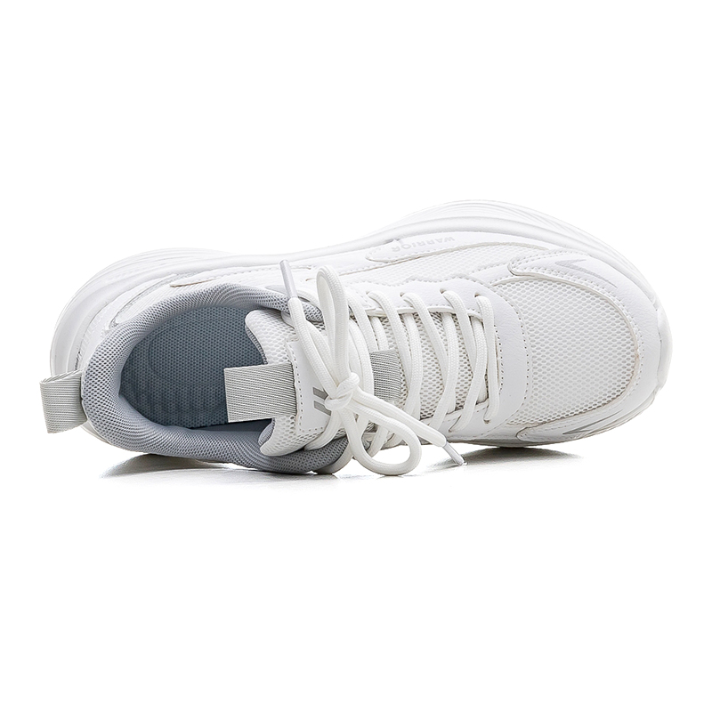 Warrior Cushioning Low top Casual Sprint Running Shoes Unisex White Gray