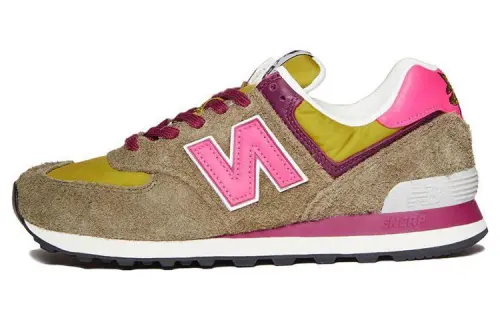 Stray Rats x New Balance NB 574 Fashion Low top Running Shoes Men's Green Pink