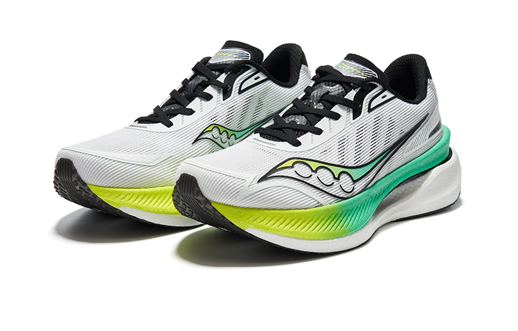 Saucony IDLING Cruise Mesh Cushioning Rebound Low top Training Running Shoes Unisex White Green