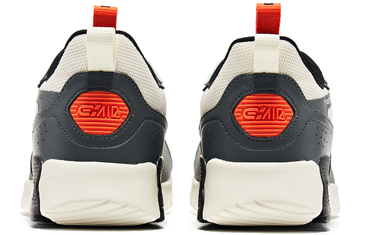 Erke Low top Running Shoes Men’s Ivory White Carbon Gray Fluorescent Fire Orange