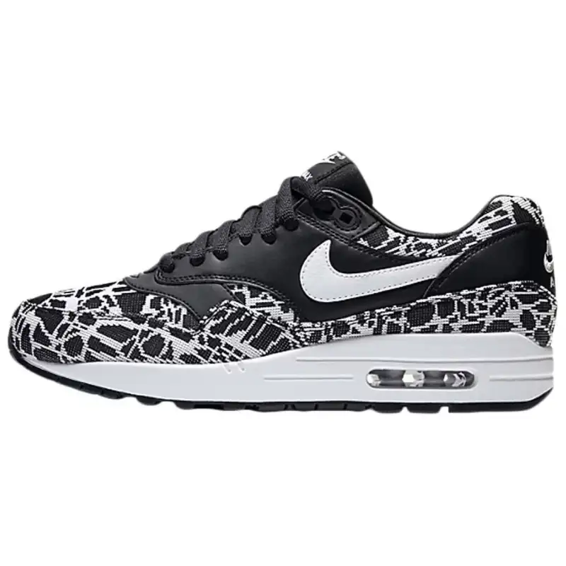 Nike Air Max 1 Jacquard Black White Metallic Silver Women's