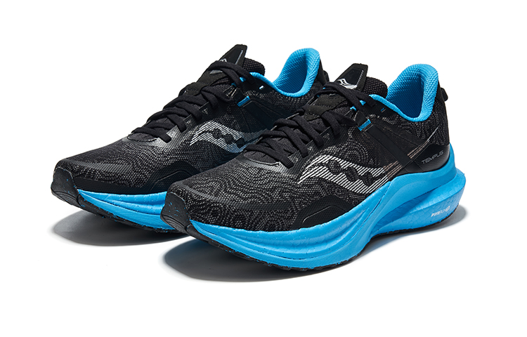 Saucony Tempus TanTu 1 Cushioning Low top Running Shoes Men’s Black Blue