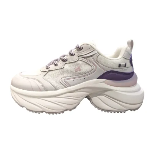 Anta Cloud Rising Abrasion Resistant Breathable Low top Chunky Sneakers Women's White Gray Purple