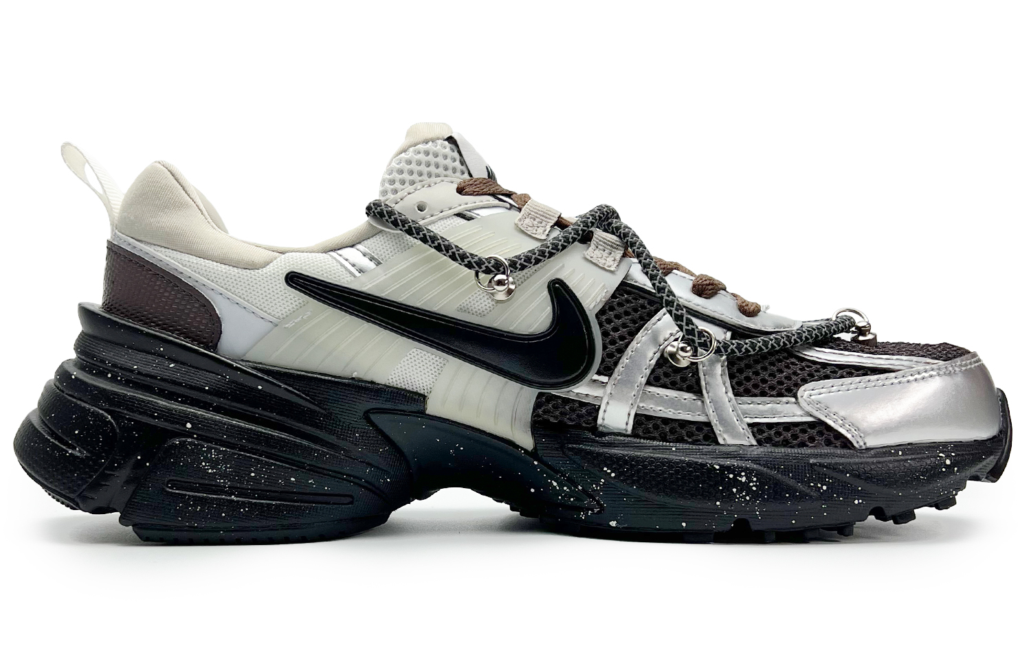 Nike V2K Run Cushioning Slip Resistant Abrasion Resistant Low top Running Shoes Unisex Dark Brown