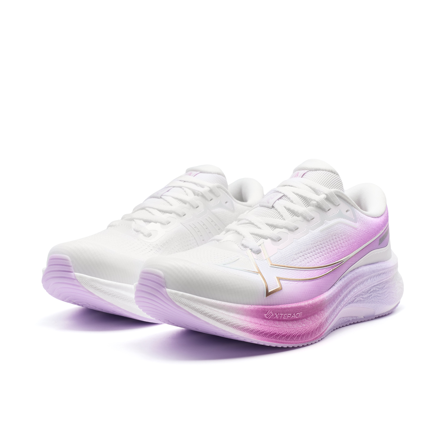 XTEP 2000km PLUS Running Shoes Women’s Low Top Classic White/Peony Purple/Stunning Fuchsia
