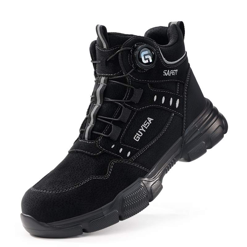 LANOUDUN Slip Resistant, Abrasion Resistant, Lightweight High top Outdoor Shoes Unisex Black