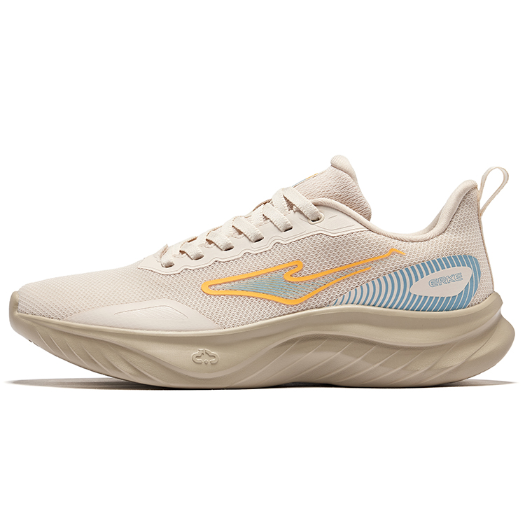 Erke Cushioning Slip Resistant Rebound Low top Casual Running Shoes Men’s Eggnog Gray
