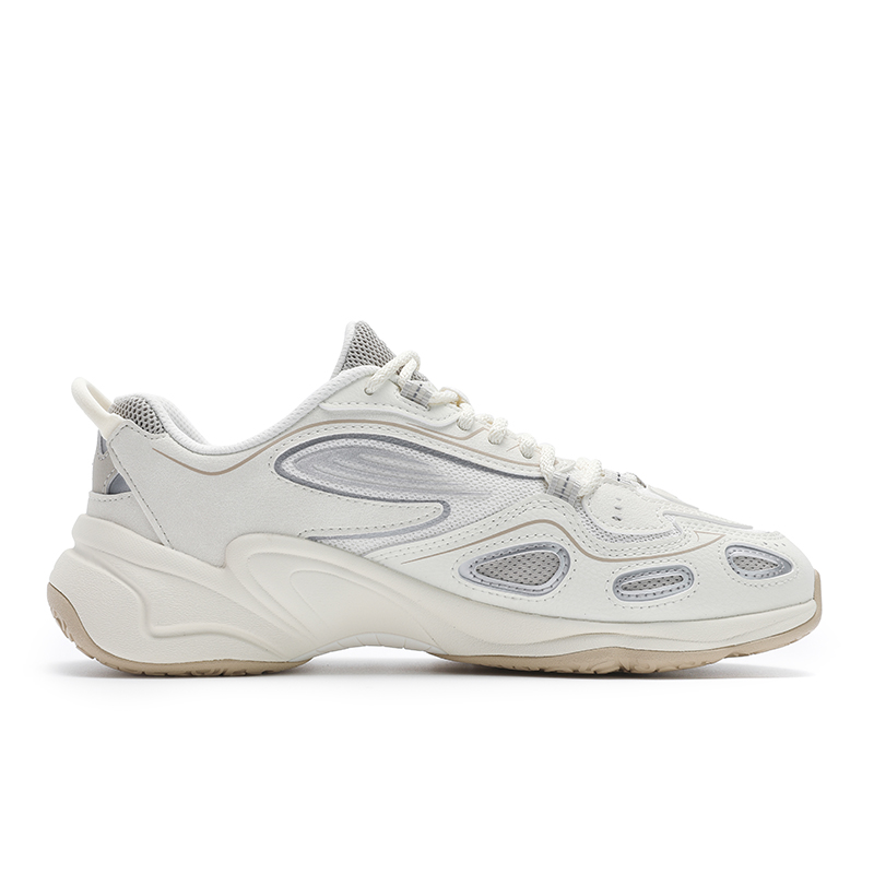 FILA Low top Running Shoes Women’s Milk White With Silver Stitching