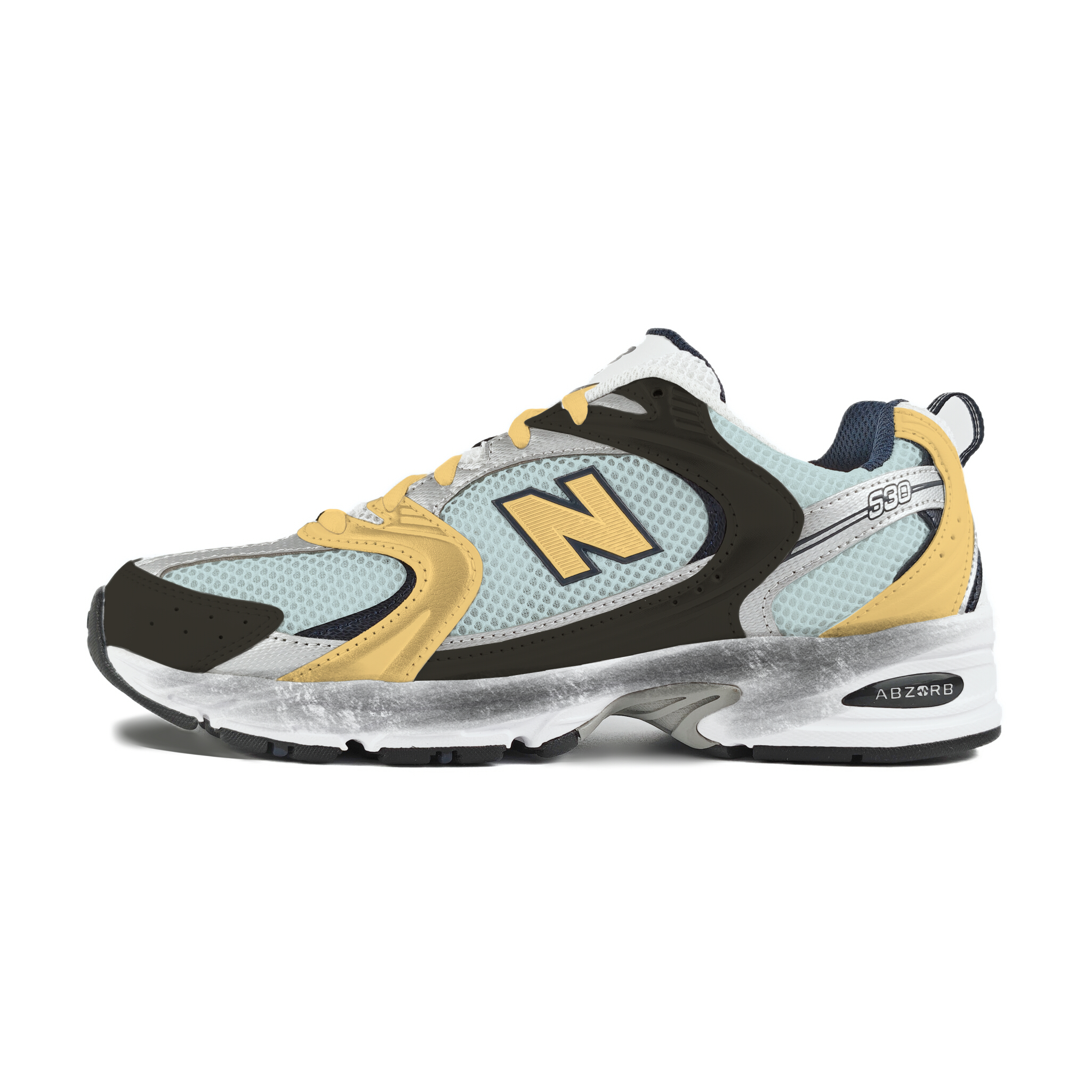 New Balance NB 530 Mesh, Textile, Artificial Leather Abrasion Resistant Low top Running Shoes Unisex Blue Yellow