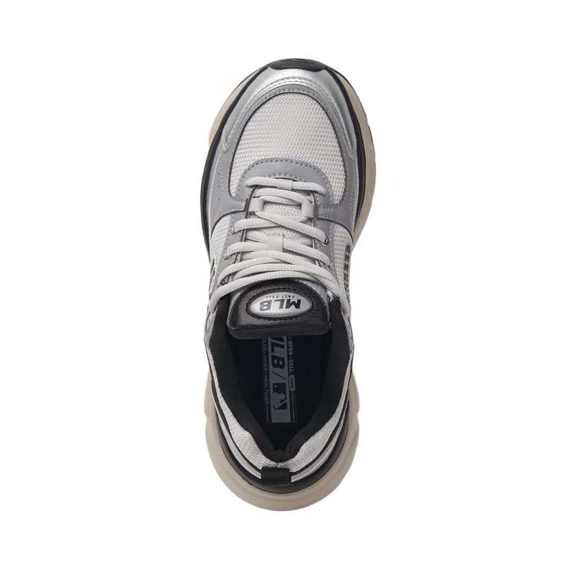 MLB Chunky Runner Fastball Abrasion Resistant Low top Running Shoes Unisex White Gray Silver