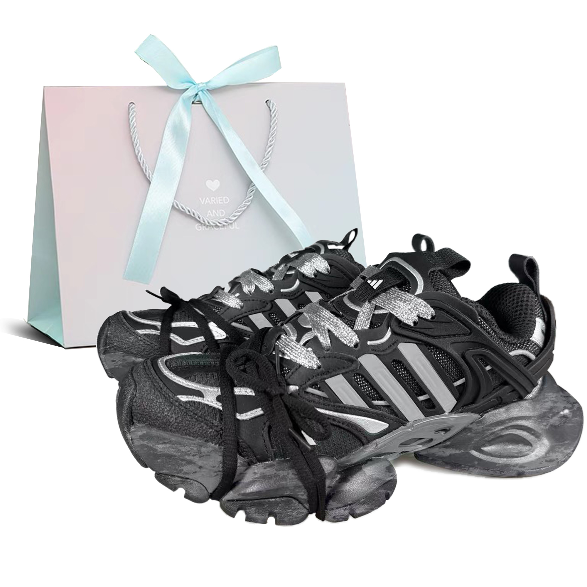 Adidas VENTO XLG DELUXE Cushioning Height Increasing Low top Running Shoes Unisex