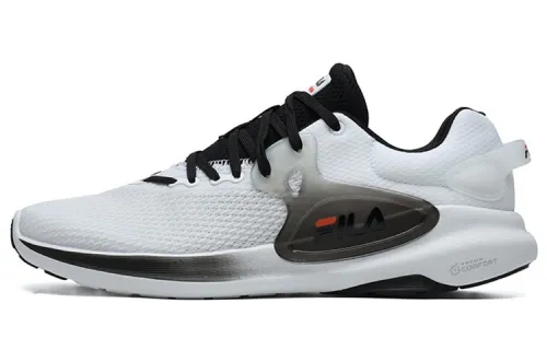 FILA Athletics Fabric Cushioning Abrasion Resistant Breathable Low top Running Shoes Men's White Black